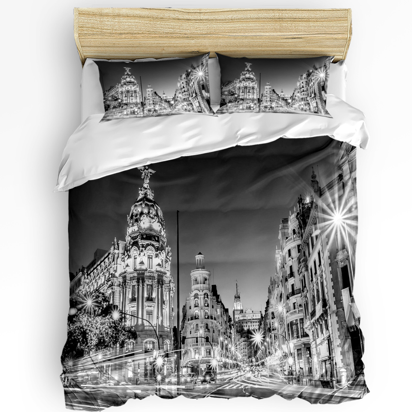 Home Textiles Bedding - 3 adet nevresim takımı Chicago Nightscape