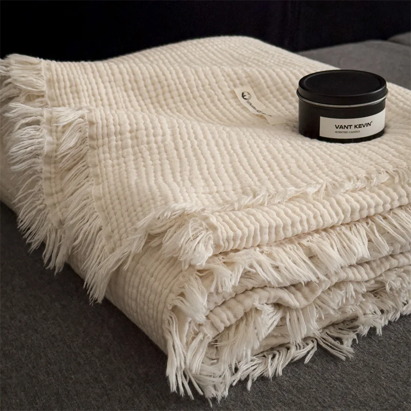 Throw Blanket Chunky Knit - Y Home Püsküllü Dekor Kalın Örgü
