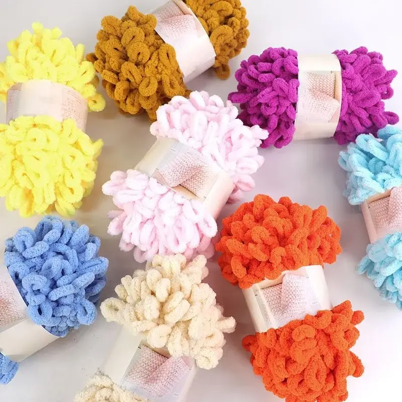 Throw Blanket Chunky Knit - 100g/Top Parmak Döngü Iplik Iplik Kabarık
