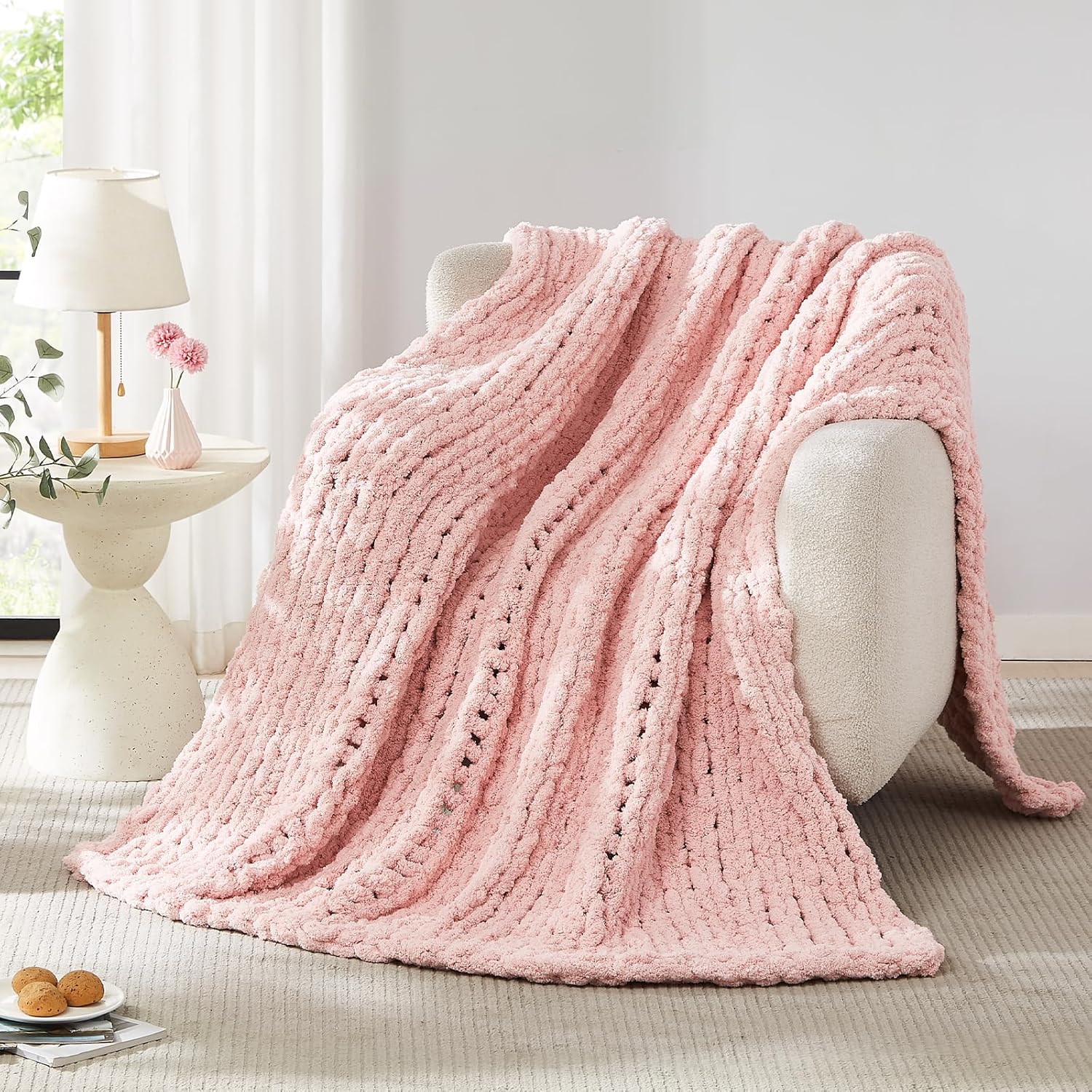 Throw Blanket Chunky Knit - Tıknaz Örgü Battaniye Atmak Şönil Tıknaz