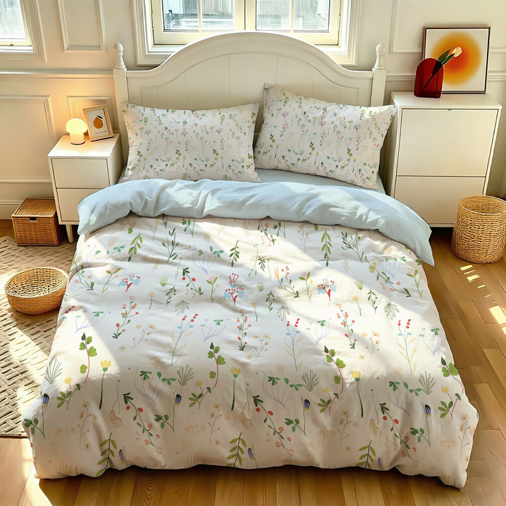 Home Textiles Bedding - 3 adet Minimalist Stil, Güzel Çiçekler