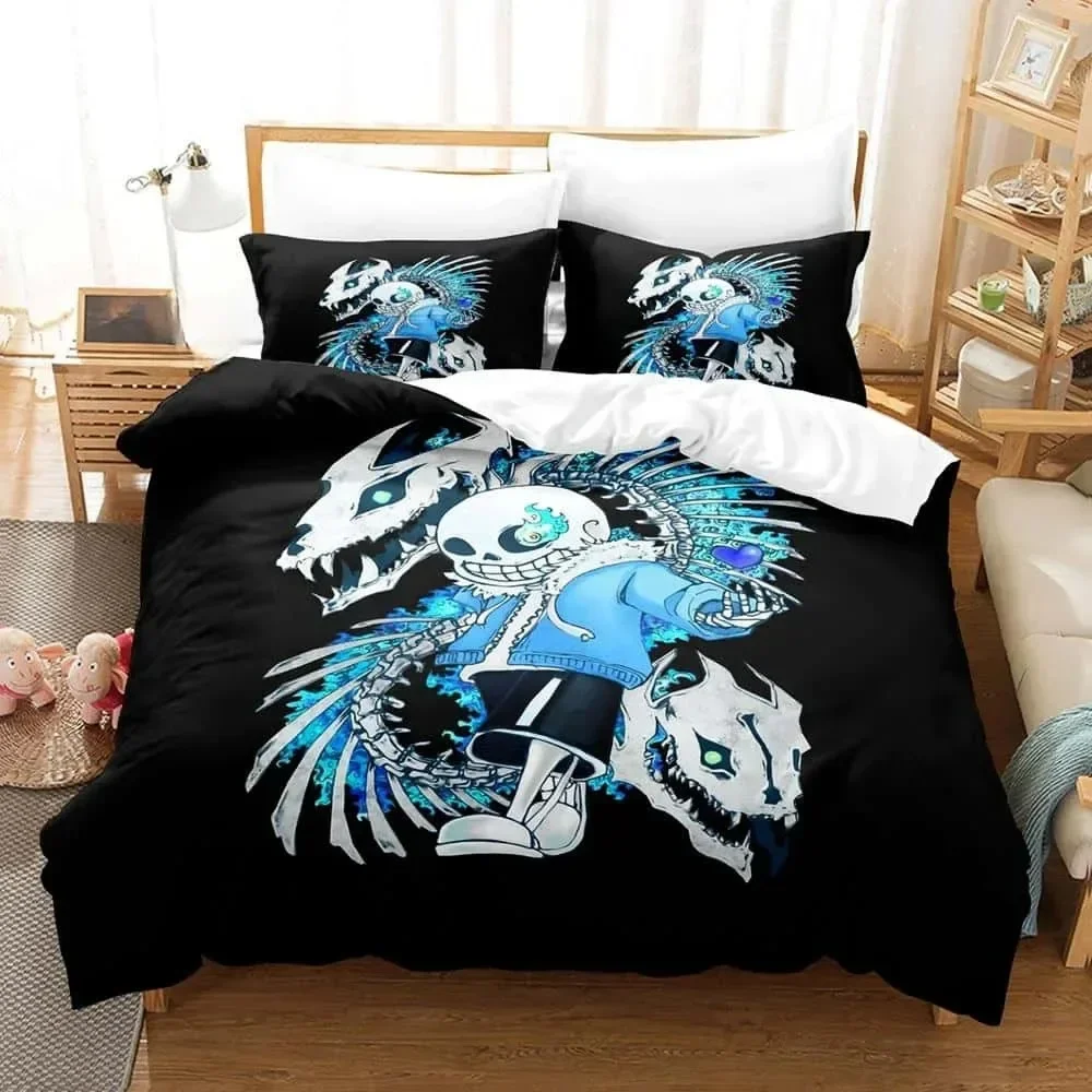 Home Textiles Bedding - Karikatür Undertale Sans nevresim takımı tek