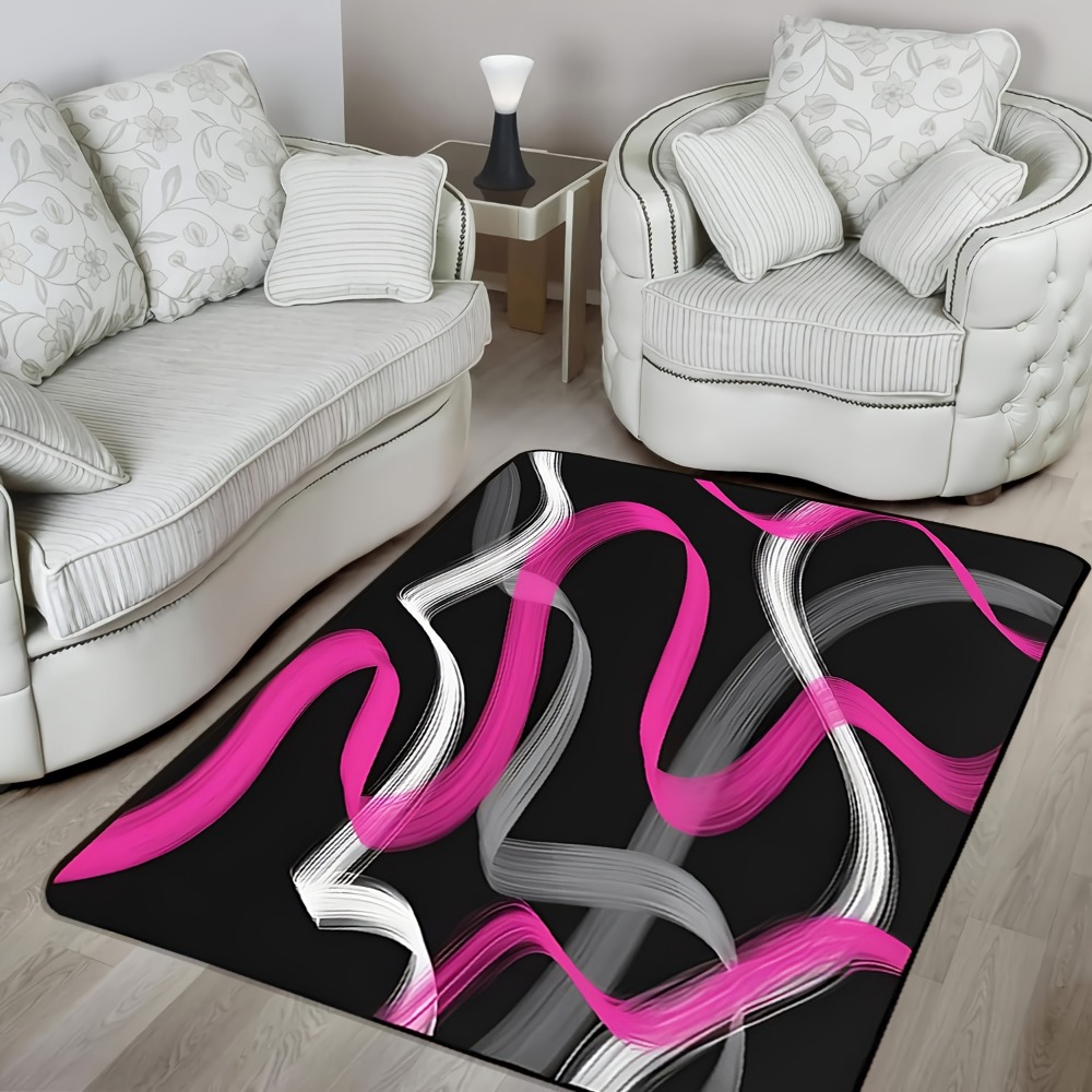 Hot Home Of Textiles - Sıcak Pembe ve Gri Siyah Geometrik