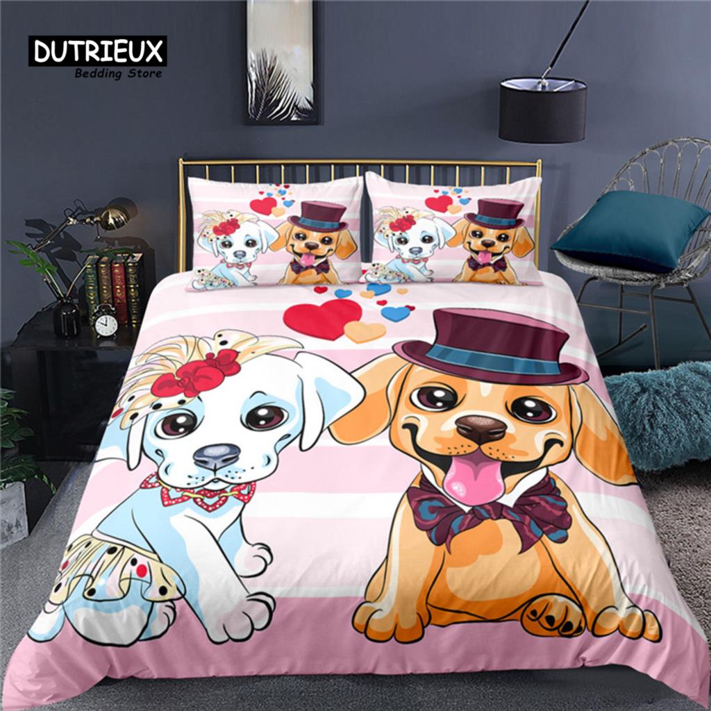 Home Textiles Uk - Ev Tekstili Lüks 3D Çift Köpek