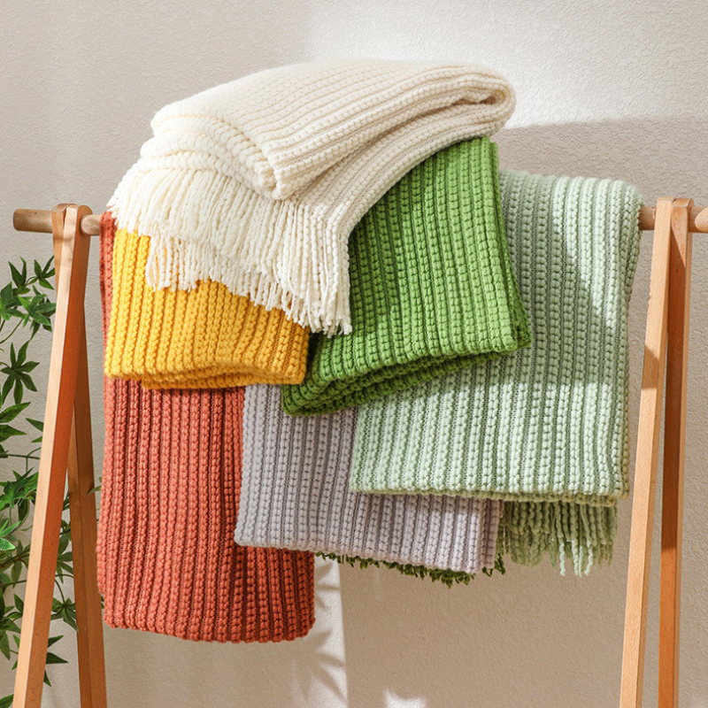 Throw Blanket Chunky Knit - Tekstil Şehir İskandinav Atmak Battaniye Örme