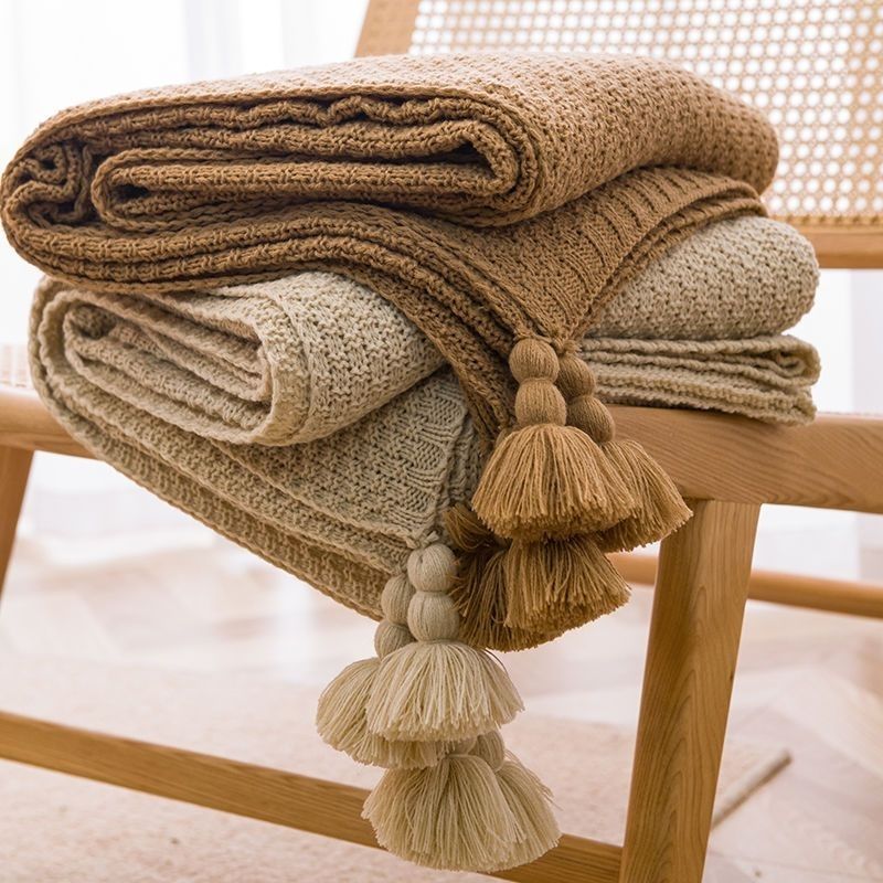 Throw Blanket Chunky Knit - İskandinav Battaniyeleri Yatak Kanepe Koltuk Kalın