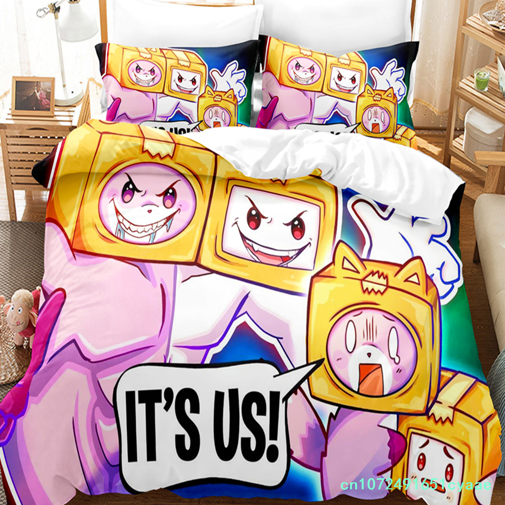 Home Textiles Bedding - 3D Çizgi Film Lankybox Yatak Örtüsü