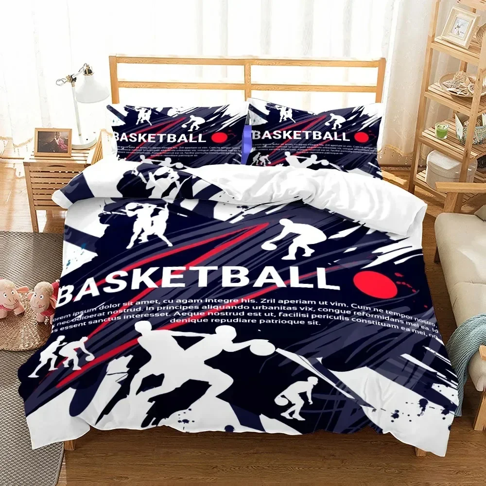 Home Textiles Uk - Muhteşem 3D Baskılı Basketbol Desenli Nevresim