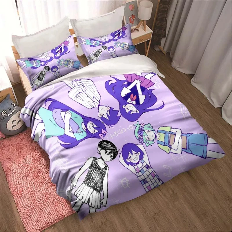 Home Textiles Bedding - Moda 3D Baskılı Anime Omori Yatak