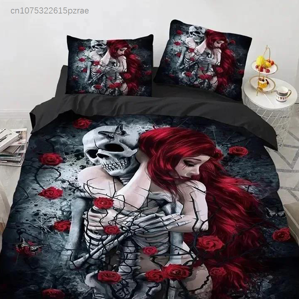 Home Textiles Bedding - Kafatası Vintage Şeker Kafatası Kız Yatak