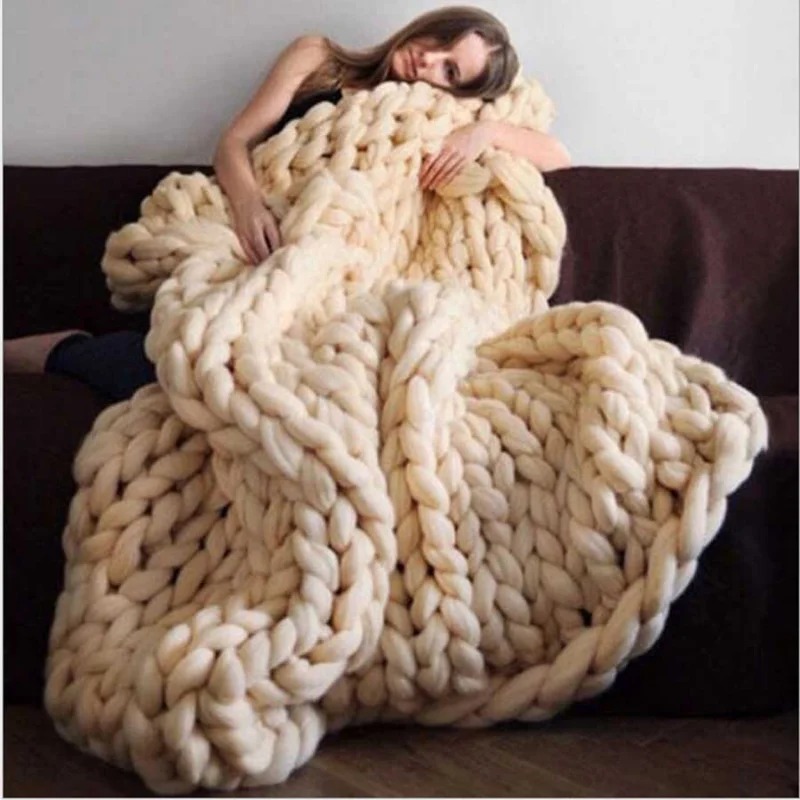Moda Tıknaz Yün Battaniye Kalı - Throw Blanket Chunky Knit incelemesi ve fiyatı