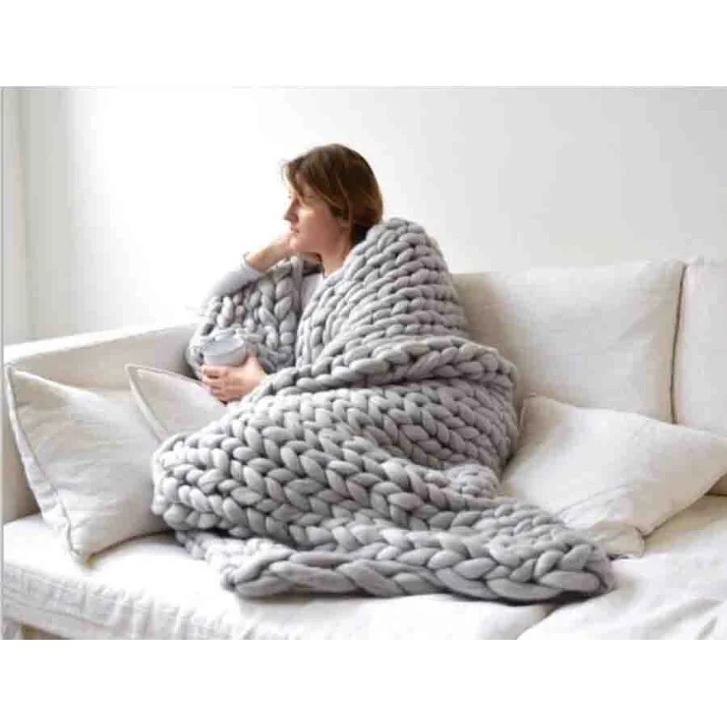 Moda Tıknaz Yün Battaniye Kalı - Throw Blanket Chunky Knit incelemesi ve fiyatı