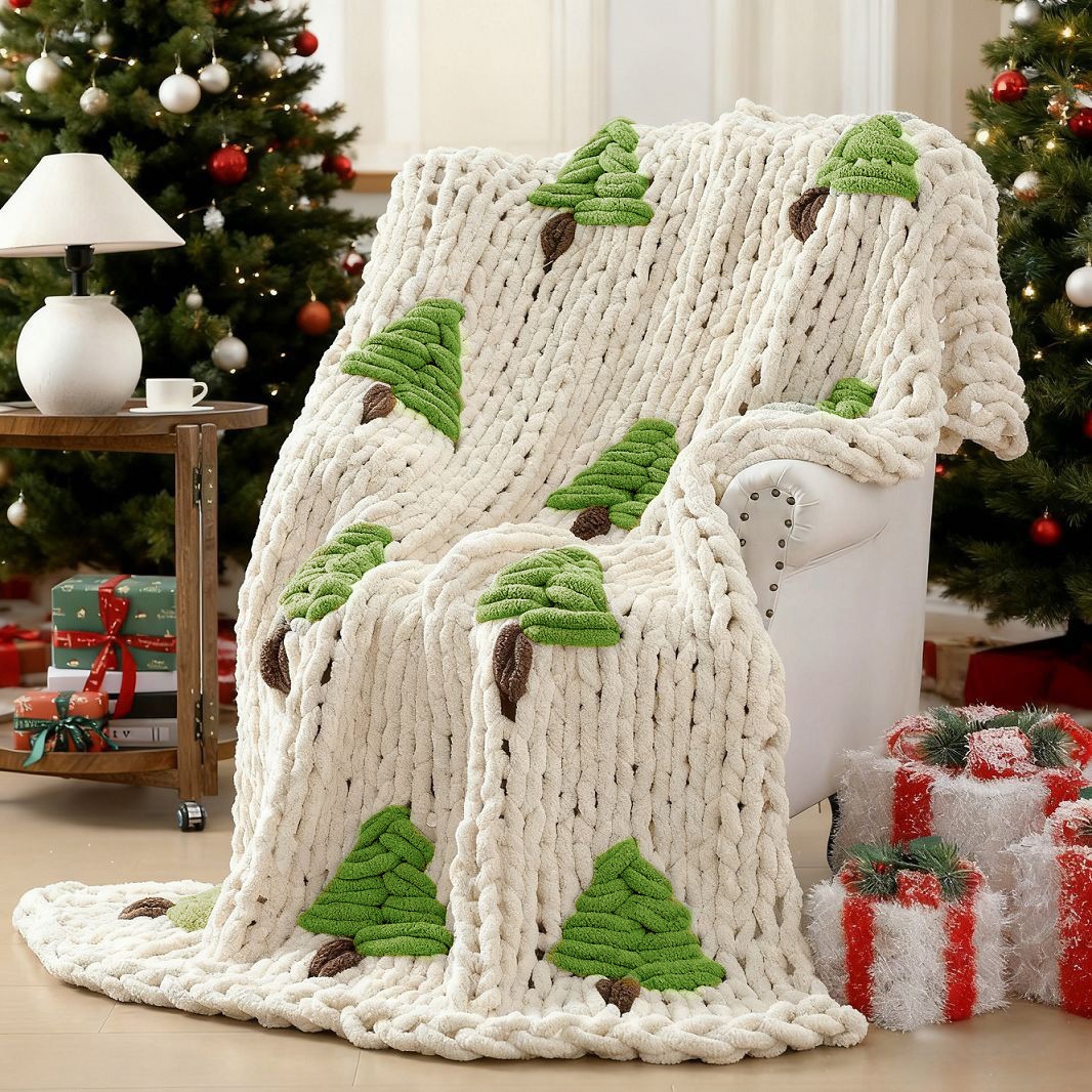 El örgüsü yatak örtüsü Noel ağ - Throw Blanket Chunky Knit incelemesi ve fiyatı