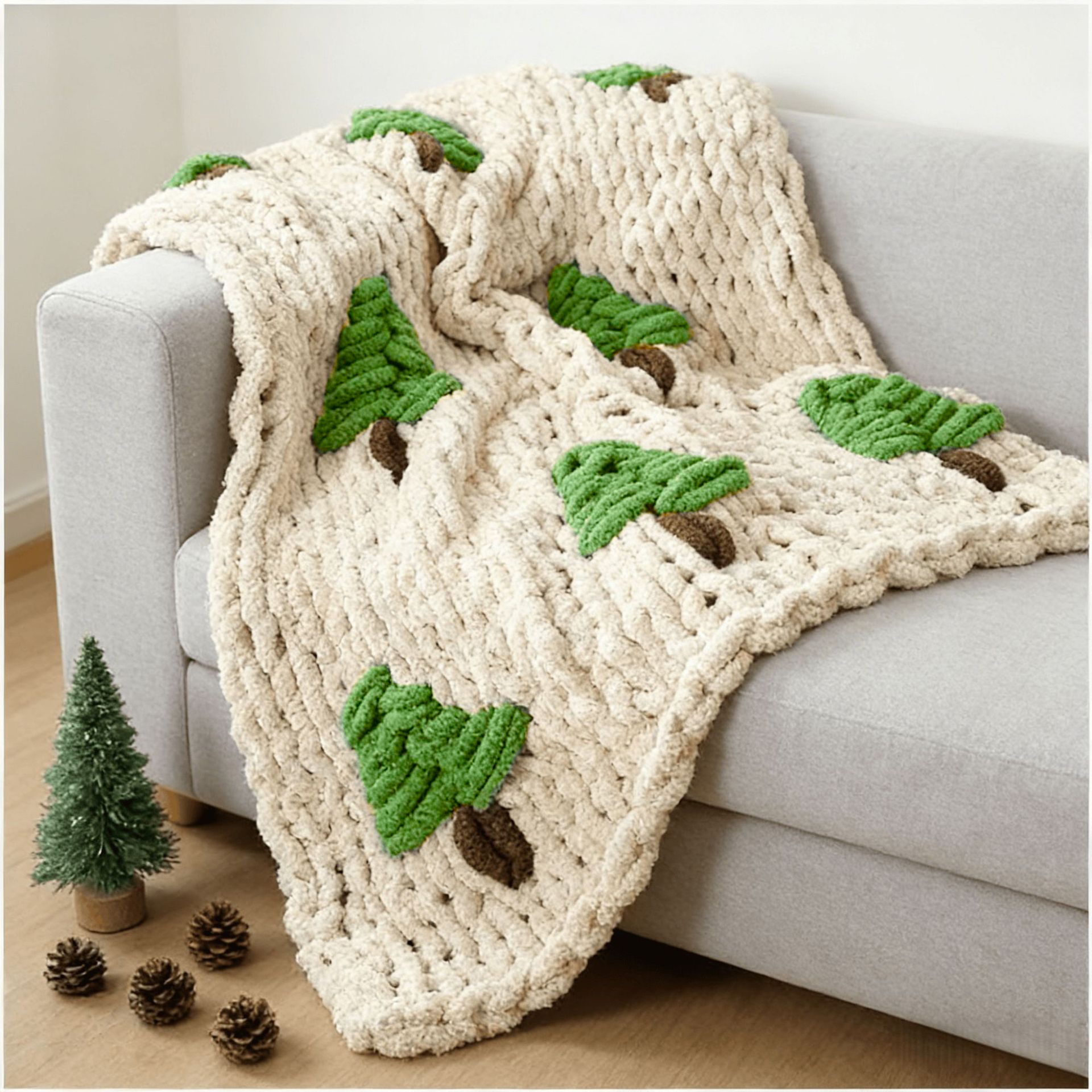 El örgüsü yatak örtüsü Noel ağ - Throw Blanket Chunky Knit incelemesi ve fiyatı