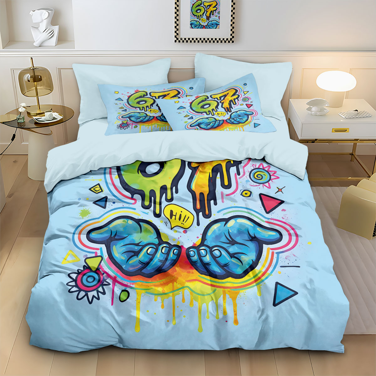 3 adet Graffiti Tarzı Oyun Kum - Home Textiles Bedding incelemesi ve fiyatı