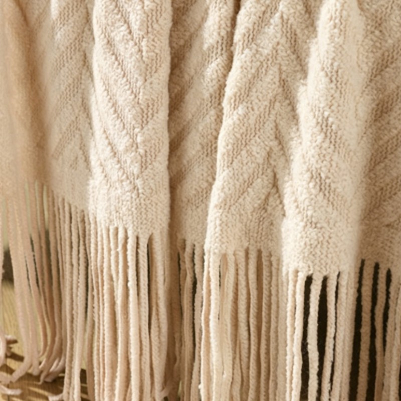 Lüks Kalın Krem Rengi Örgü Bat - Throw Blanket Chunky Knit incelemesi ve fiyatı